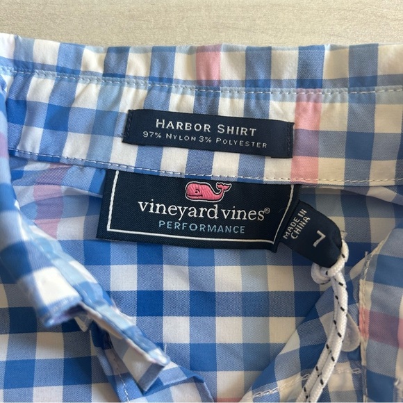 NWT Vineyard Vines Blue and Pink Harbor Performance Button Down Shirt - Picture 7 of 7
